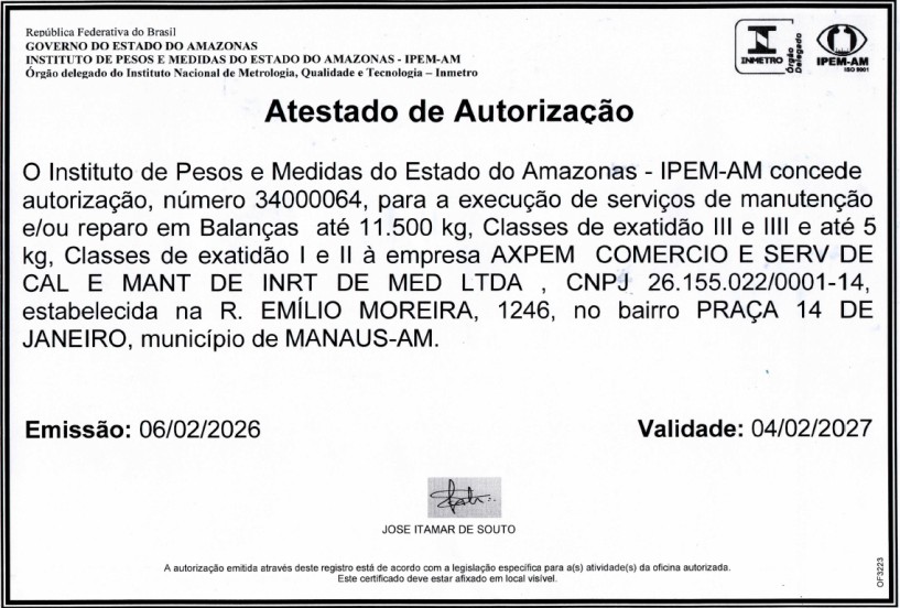 Atestado de Autorização - Axpem
